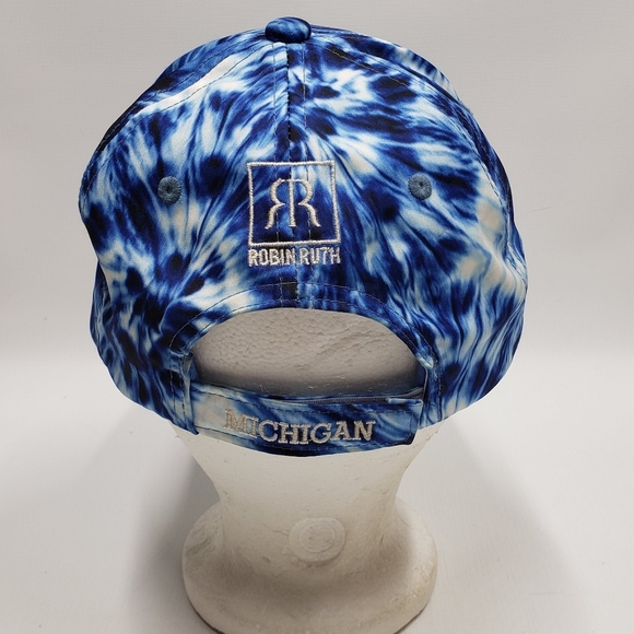 Robin Ruth Michigan Tie-Dye Cap Blue White Trucker Hat Adjustable Unisex - Picture 5 of 12